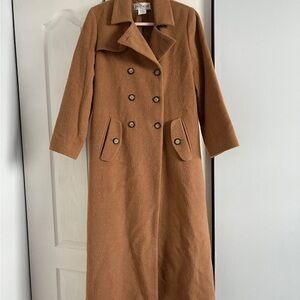 Vintage Full Length Wool/Alpaca Camel Coat - Excellent Vintage Condition-Size M